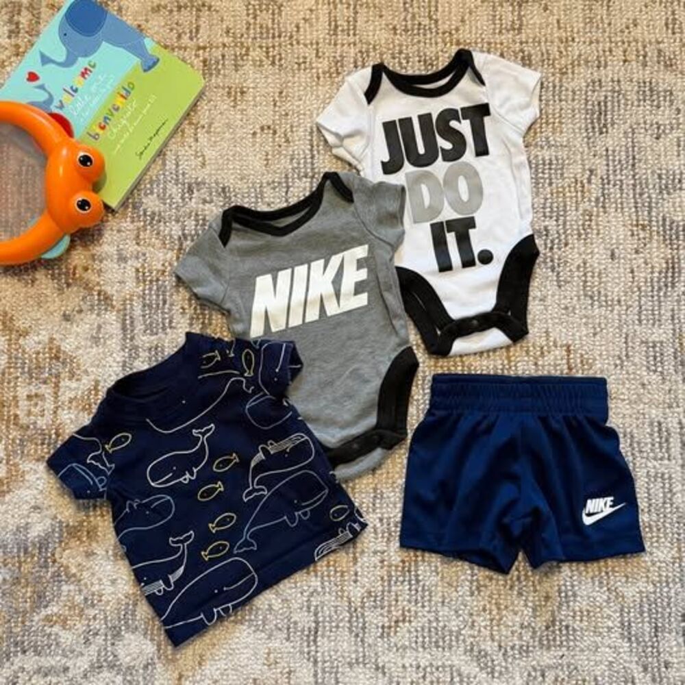 Nike and Carter's Newborn Baby Clothes 4 piece Bundle Lot